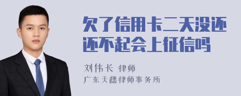 欠了信用卡二天没还还不起会上征信吗