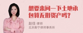 想要来问一下土地承包算无形资产吗？