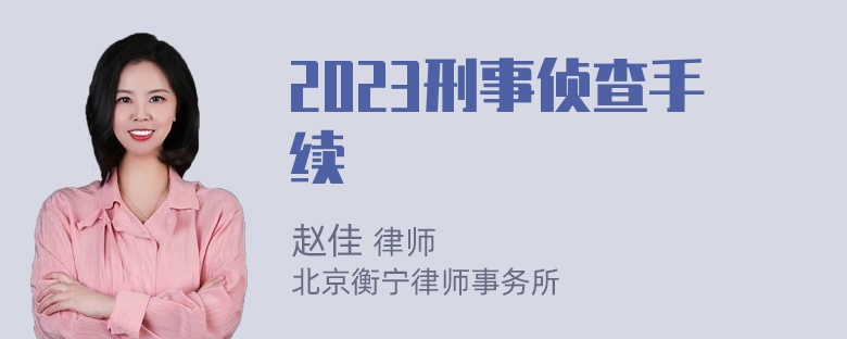 2023刑事侦查手续