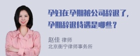 孕妇在孕期被公司辞退了，孕期辞退待遇是哪些？