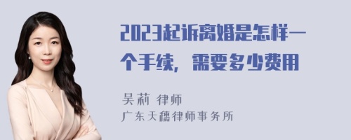 2023起诉离婚是怎样一个手续，需要多少费用