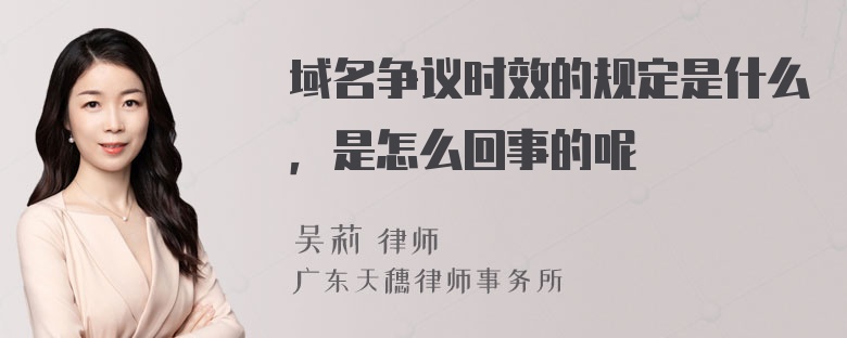 域名争议时效的规定是什么，是怎么回事的呢