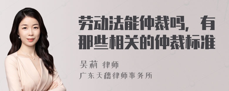 劳动法能仲裁吗，有那些相关的仲裁标准