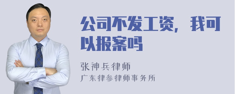 公司不发工资，我可以报案吗