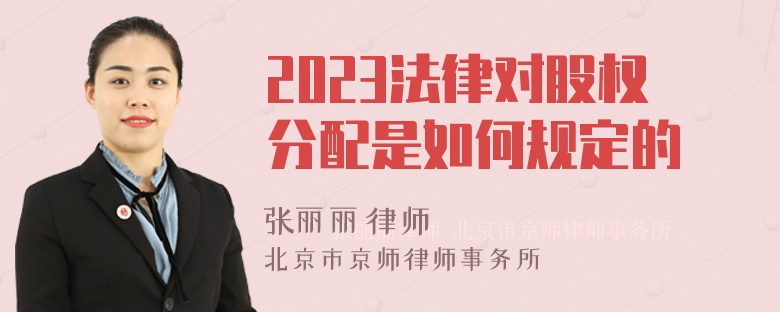 2023法律对股权分配是如何规定的