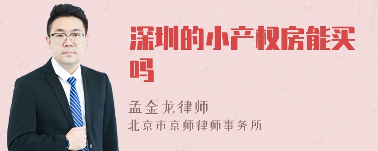 深圳的小产权房能买吗