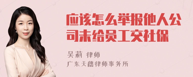 应该怎么举报他人公司未给员工交社保