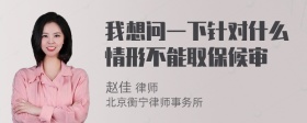 我想问一下针对什么情形不能取保候审