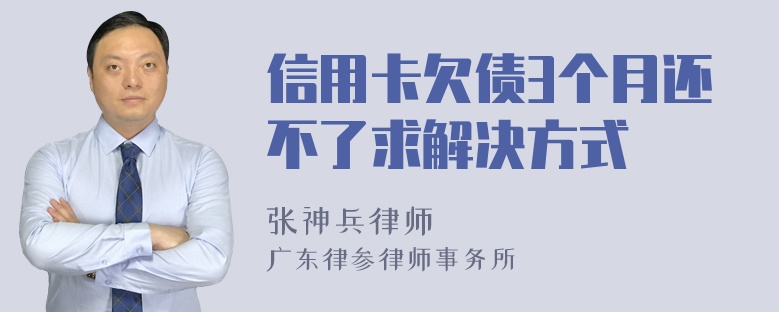 信用卡欠债3个月还不了求解决方式