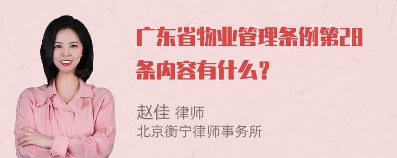 广东省物业管理条例第28条内容有什么？