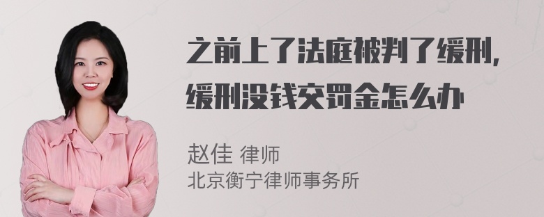 之前上了法庭被判了缓刑，缓刑没钱交罚金怎么办