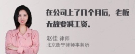 在公司上了几个月后，老板无故要减工资。