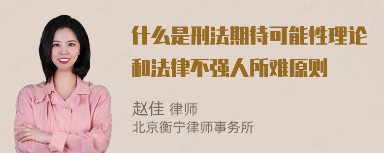 什么是刑法期待可能性理论和法律不强人所难原则