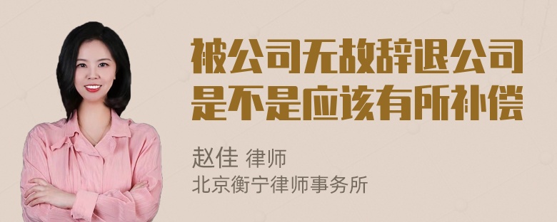 被公司无故辞退公司是不是应该有所补偿