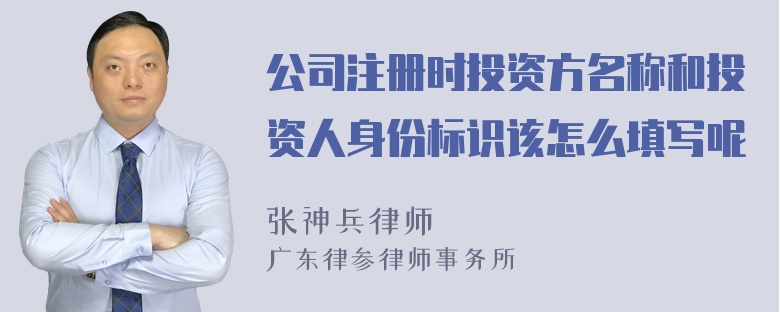 公司注册时投资方名称和投资人身份标识该怎么填写呢