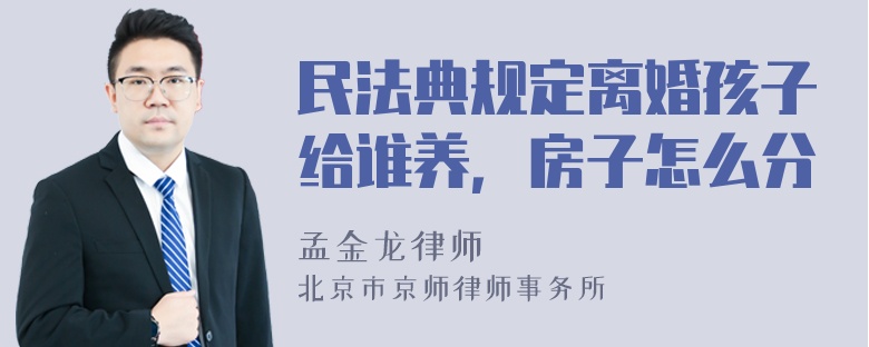 民法典规定离婚孩子给谁养，房子怎么分