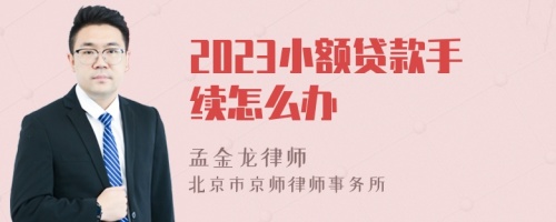 2023小额贷款手续怎么办