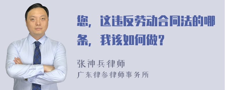 您，这违反劳动合同法的哪条，我该如何做？