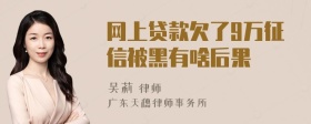 网上贷款欠了9万征信被黑有啥后果