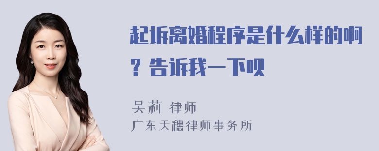 起诉离婚程序是什么样的啊？告诉我一下呗