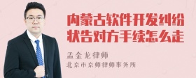 内蒙古软件开发纠纷状告对方手续怎么走