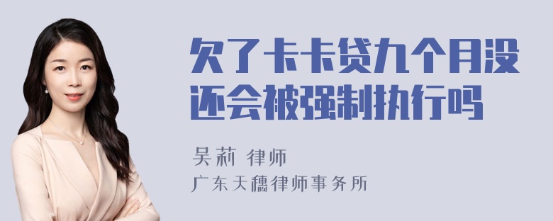 欠了卡卡贷九个月没还会被强制执行吗