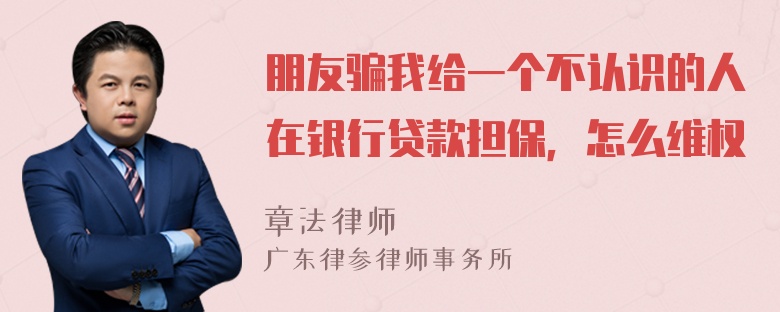 朋友骗我给一个不认识的人在银行贷款担保，怎么维权