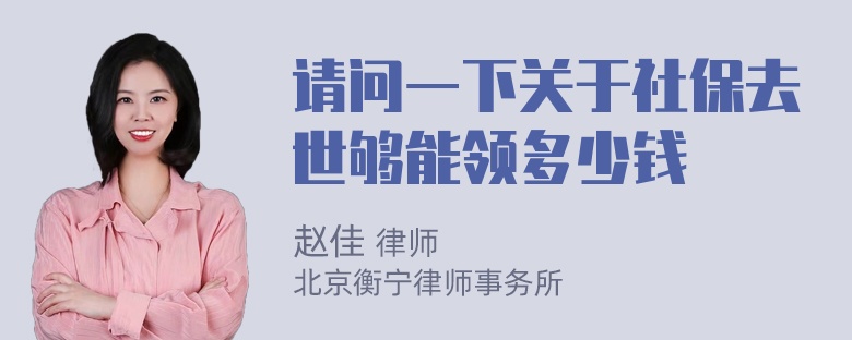 请问一下关于社保去世够能领多少钱