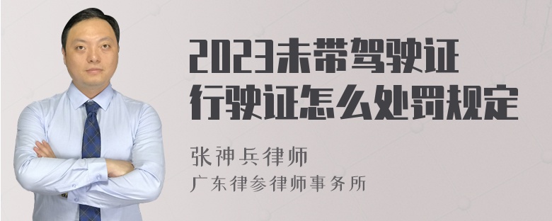 2023未带驾驶证行驶证怎么处罚规定