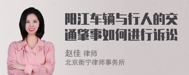 阳江车辆与行人的交通肇事如何进行诉讼