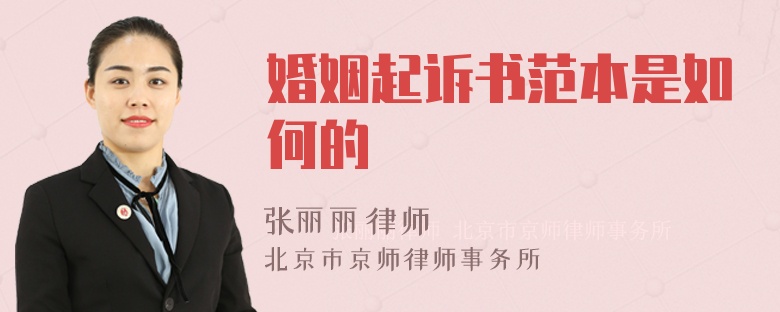 婚姻起诉书范本是如何的