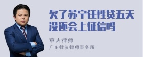 欠了苏宁任性贷五天没还会上征信吗