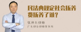 民法典规定社会抚养费抚养了谁？