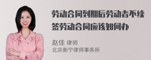 劳动合同到期后劳动者不续签劳动合同应该如何办