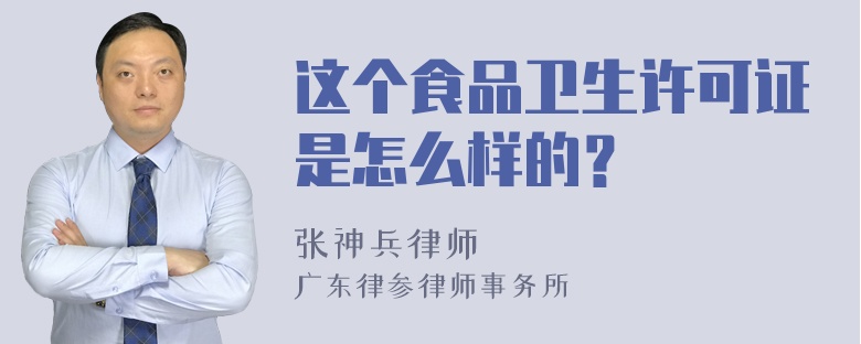 这个食品卫生许可证是怎么样的？