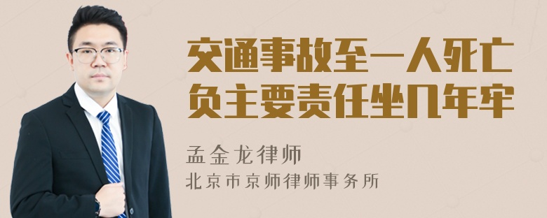 交通事故至一人死亡负主要责任坐几年牢