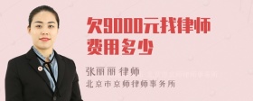 欠9000元找律师费用多少