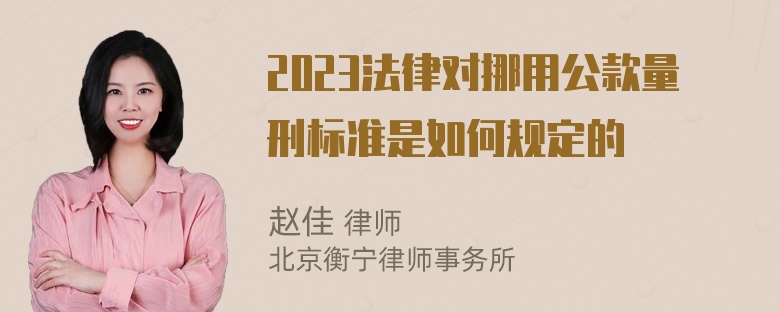 2023法律对挪用公款量刑标准是如何规定的