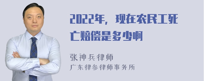 2022年，现在农民工死亡赔偿是多少啊