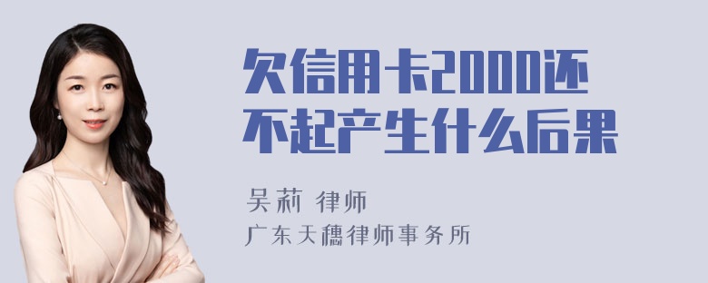 欠信用卡2000还不起产生什么后果