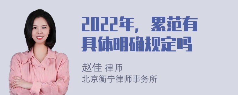 2022年，累范有具体明确规定吗