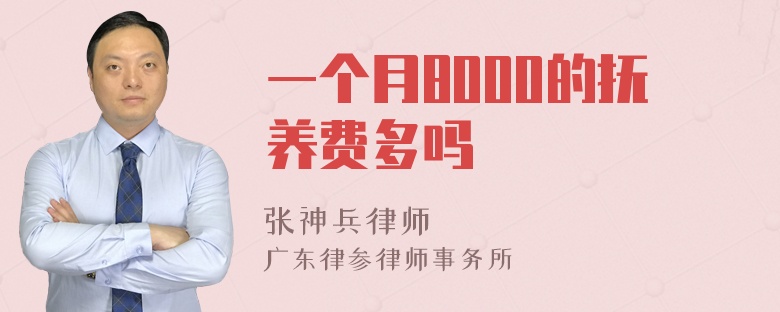 一个月8000的抚养费多吗