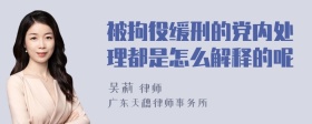 被拘役缓刑的党内处理都是怎么解释的呢