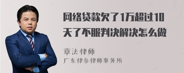 网络贷款欠了1万超过10天了不服判决解决怎么做