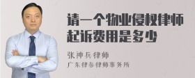 请一个物业侵权律师起诉费用是多少