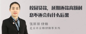 校园贷款，延期还款高额利息不还会有什么后果