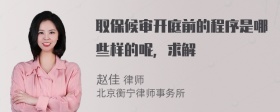 取保候审开庭前的程序是哪些样的呢，求解