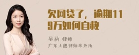 欠网贷了，逾期119万如何自救