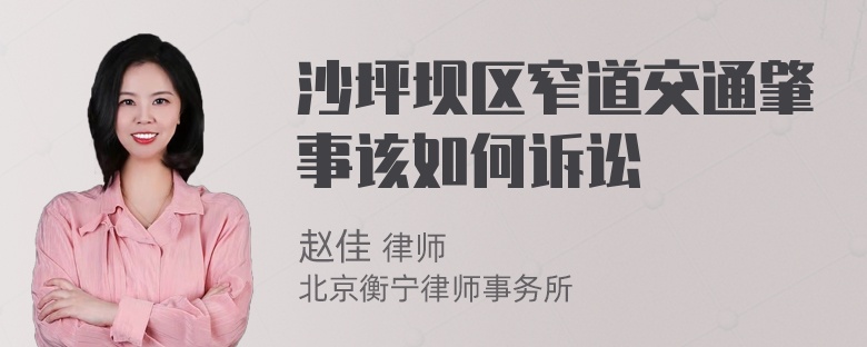 沙坪坝区窄道交通肇事该如何诉讼