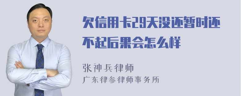 欠信用卡29天没还暂时还不起后果会怎么样